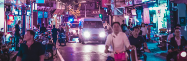 Busy street in China