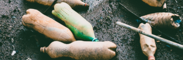 plastic waste on beach