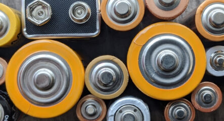 top view of batteries