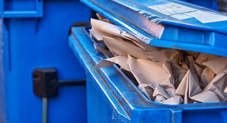 overfilled recycle bin
