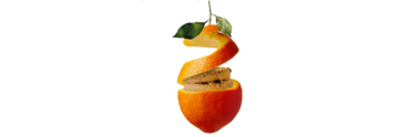 Orange peel wrapped around stacked cookies