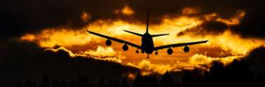 airplane in clouds