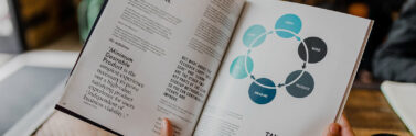 Book with circular graphic
