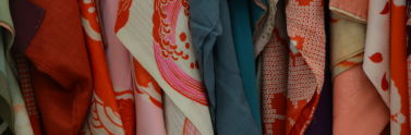 assorted fabric hanging side by side