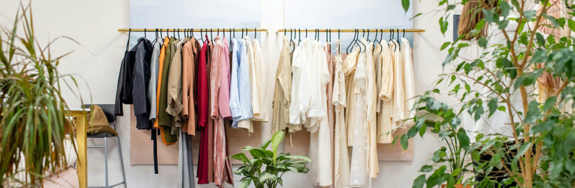 clothes on a clothes rack