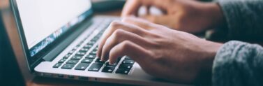 typing on keyboard