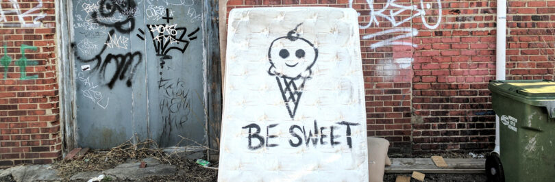 mattress with graffiti