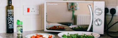microwave on countertop