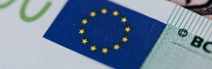 EU flag on money