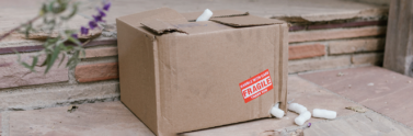 box with polystyrene packaging
