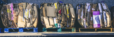 pallets of recycled paper