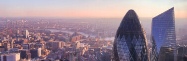 skyline at sunset